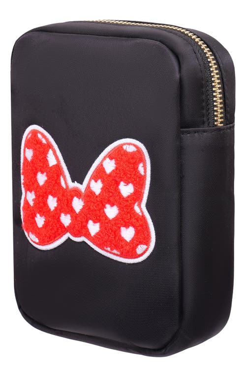 Bloc Bags Mini Heart Bow Cosmetics Bag In Black/red