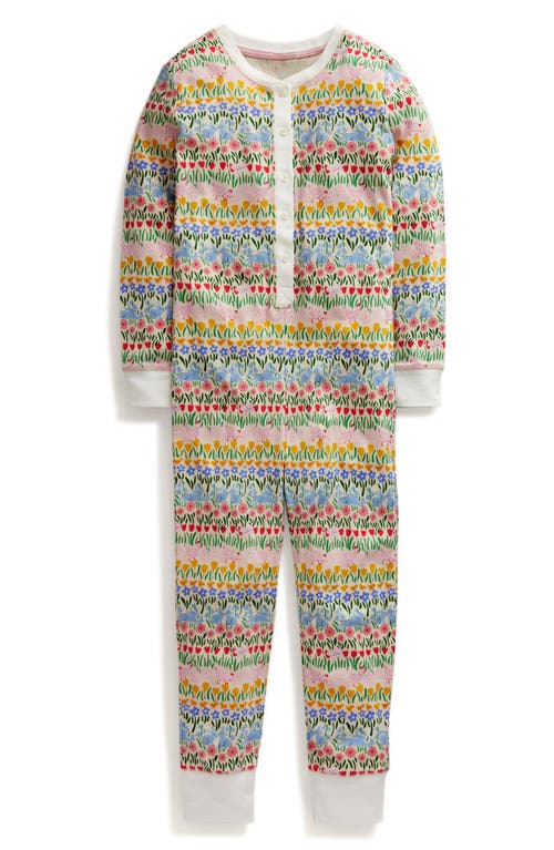 Mini Boden Kids' Floral Cotton Fitted One-Piece Pajamas Spring Time at Nordstrom,