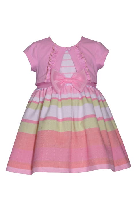 Stripe Sleeveless Dress & Cardigan Sweater Set (Baby)