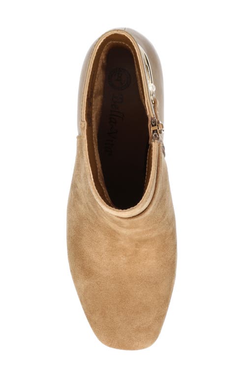 Bella Vita Women's Quincy Square Toe Ankle Boots In Cognac Kidsuede Leather