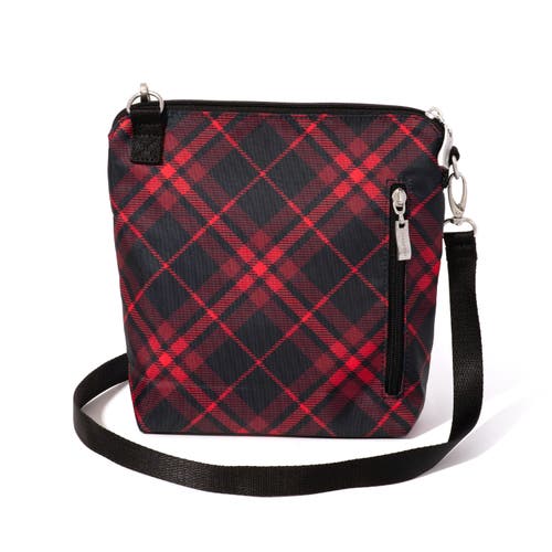 Shop Baggallini Modern Pocket Crossbody Bag In Crimson Tartan