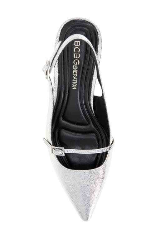 Bcbgeneration Gn246640 Womens Adjustable Manmade Slingback Heels In Silver