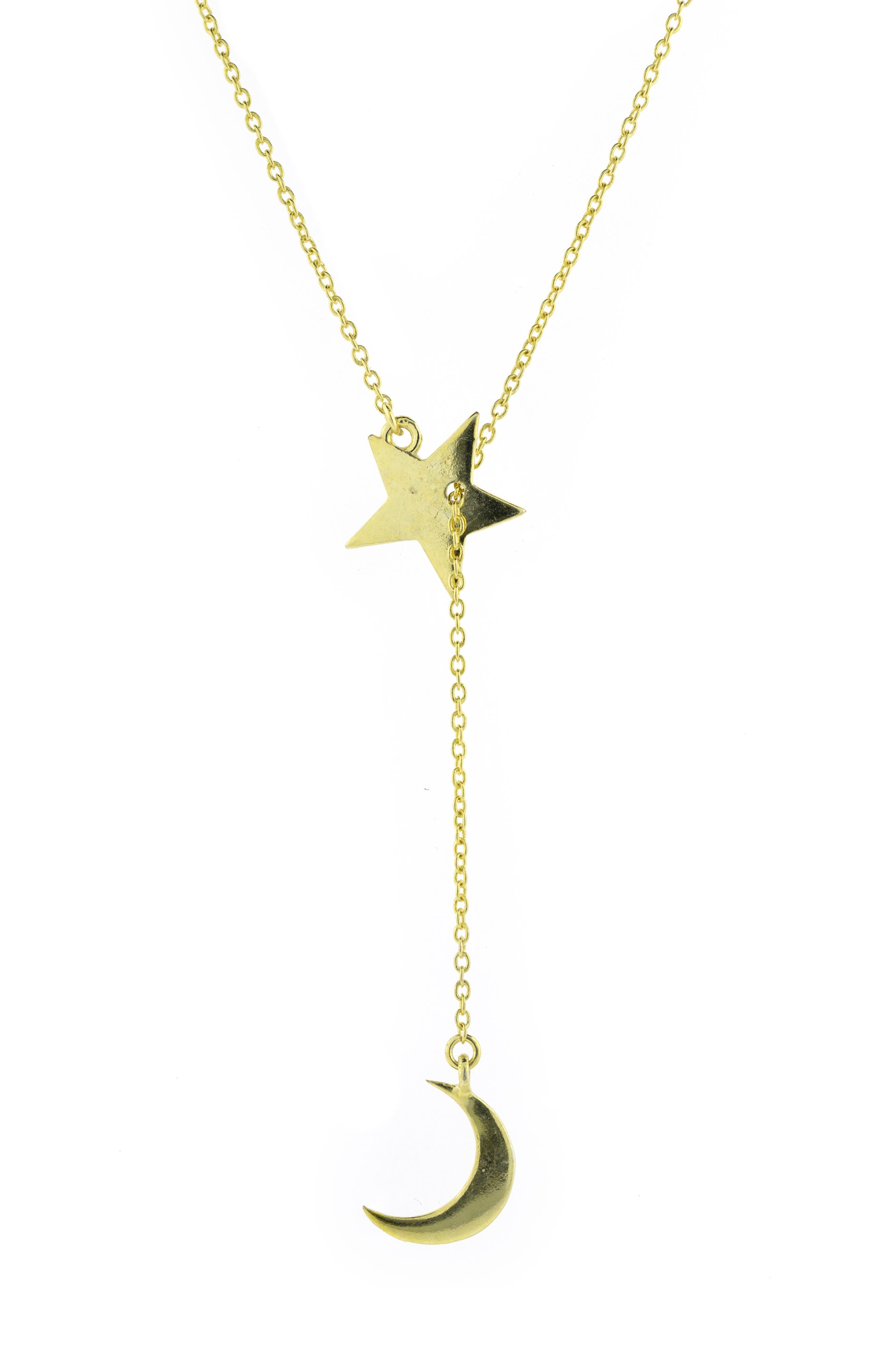 Adornia 14k Yellow Gold Vermeil Celestial Pendant Lariat Y-drop Necklace In Metallic Gold