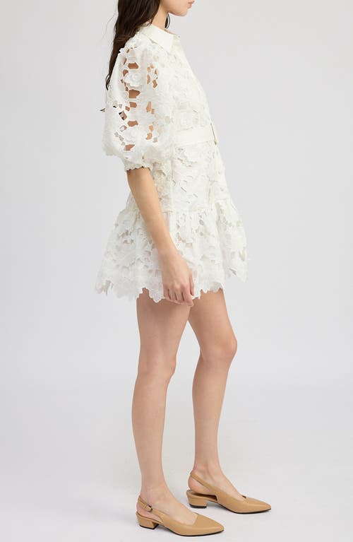 EN SAISON EN SAISON OTTIS FLORAL CUTWORK MINIDRESS 