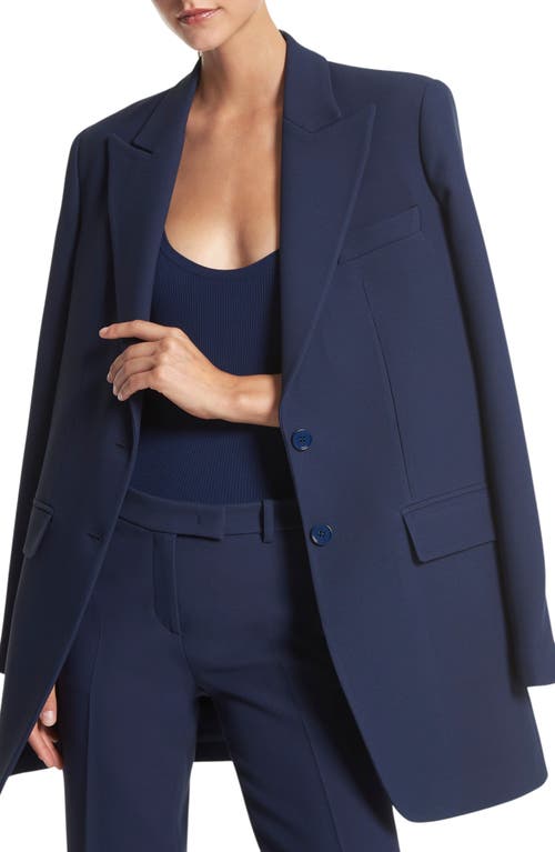 Michael Kors Collection Double Face Crepe Boyfriend Blazer Navy at Nordstrom,