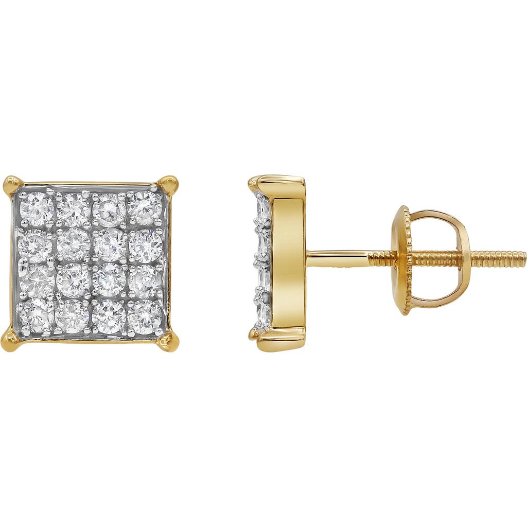 Luvmyjewelry Square Prism 14k Yellow Gold Diamond Earrings In 14k Yellow Gold