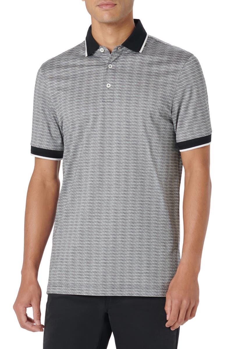 Bugatchi Geo Pattern Cotton & Lyocell Polo | Nordstrom