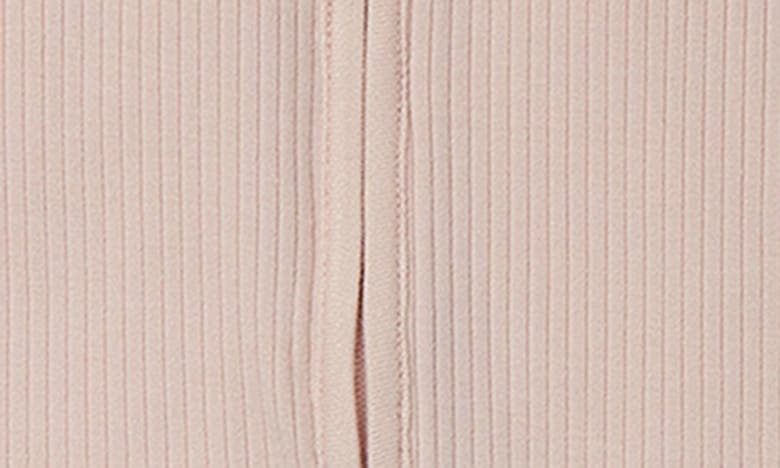Shop Mori Ribbed Fitted Overall Romper In Ribbed Blush