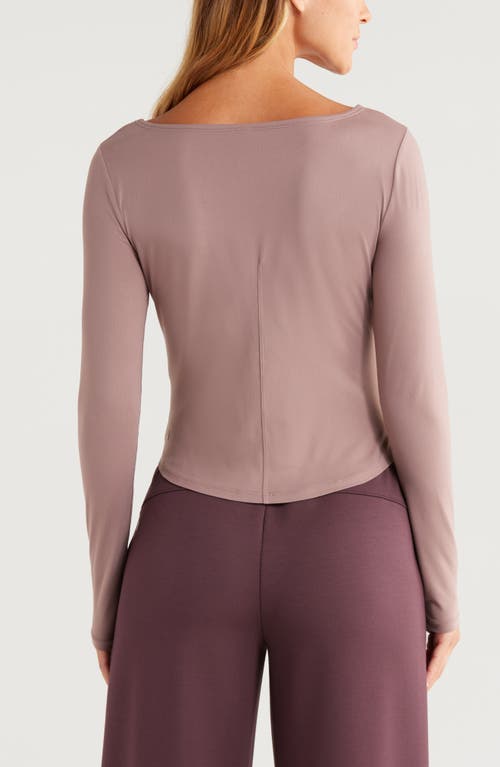 Shop Zella Contour Seam Knit Top In Purple Moon