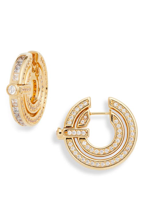 Shop Zimmermann Halo Pavé Hoop Earrings In Gold