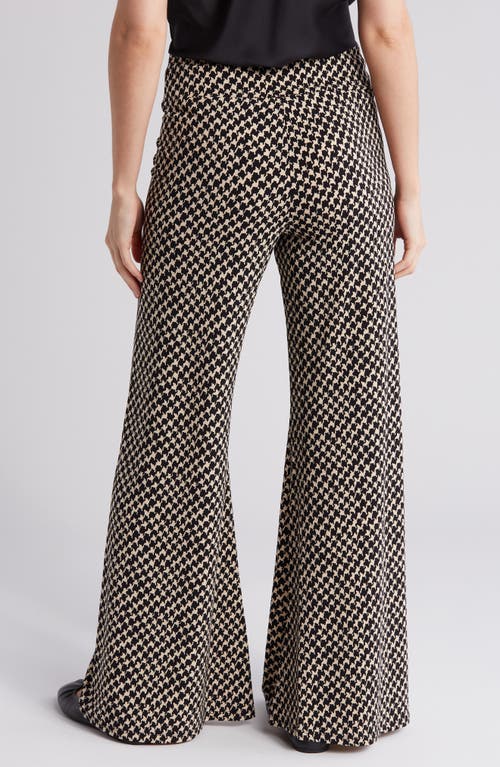 Shop Philosophy By Rpublic Clothing Houndstooth Print Wide Leg Pants In Black/beige Houndstooth