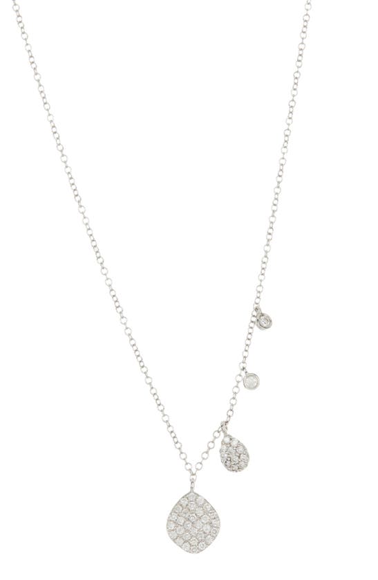 Meira T Diamond Teardrop Pendant Necklace In White Gold