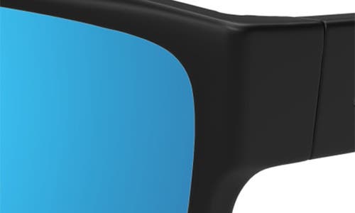 Maui Jim Uila 62mm Polarizedplus2® Oversize Rectangular Sunglasses In Black/blue Hawaii