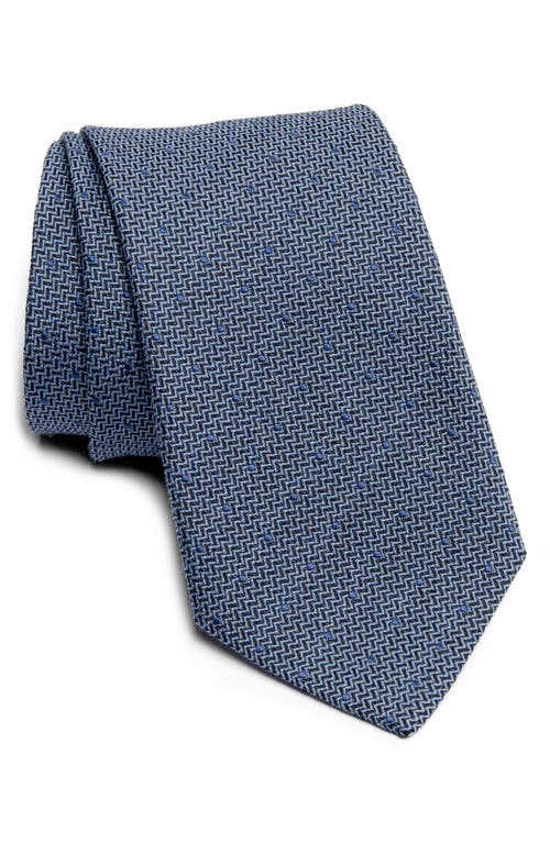 Cotton Blend Tie in Blue