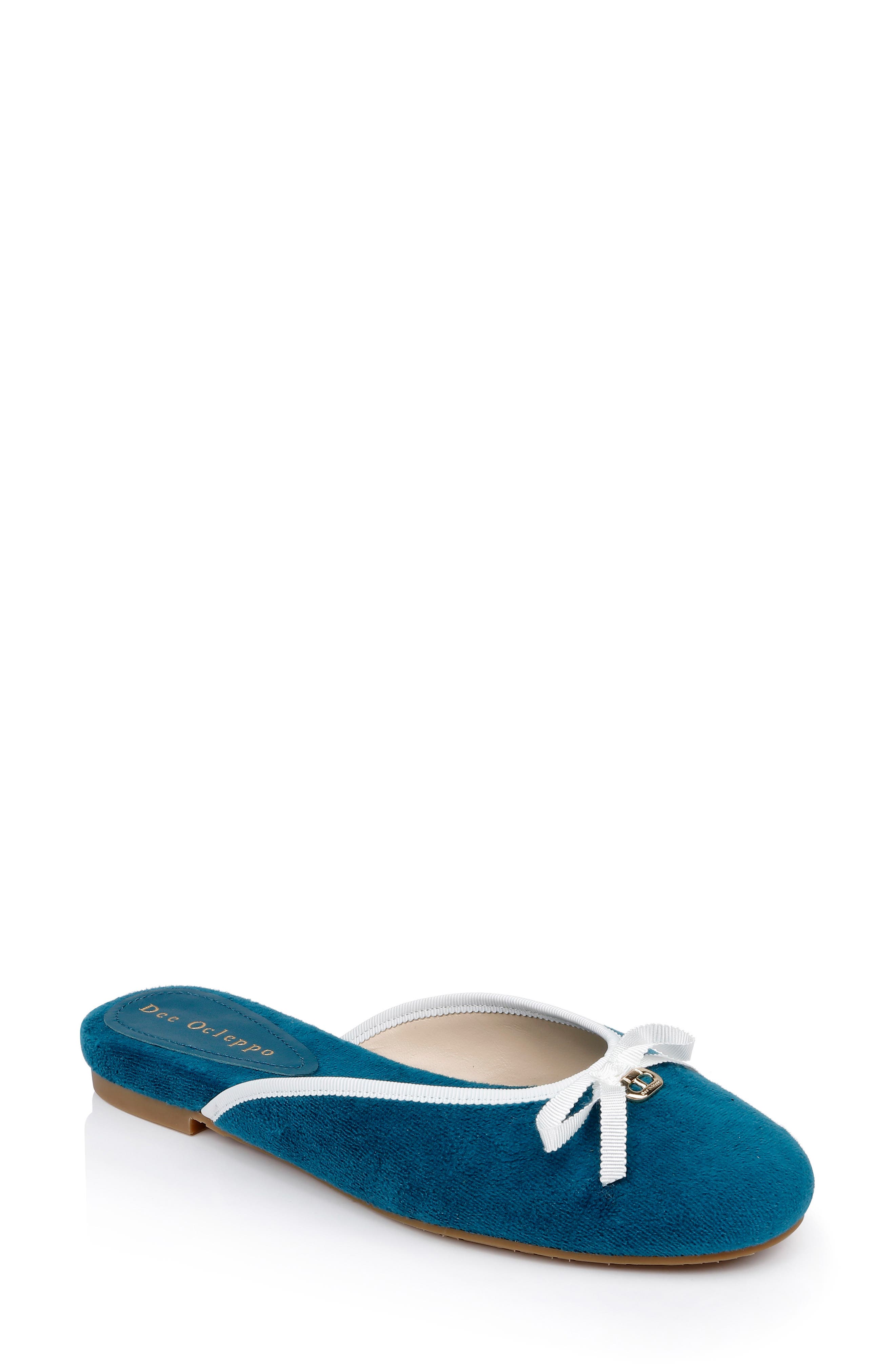 Dee Ocleppo Athens Terry-cloth Mules In Teal
