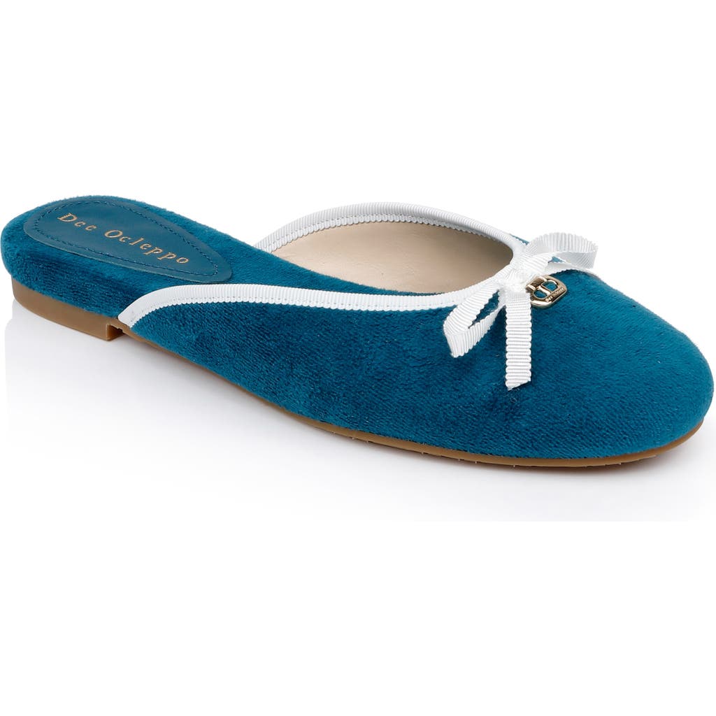 Shop Dee Ocleppo Athens Terry Cloth Mule In Teal