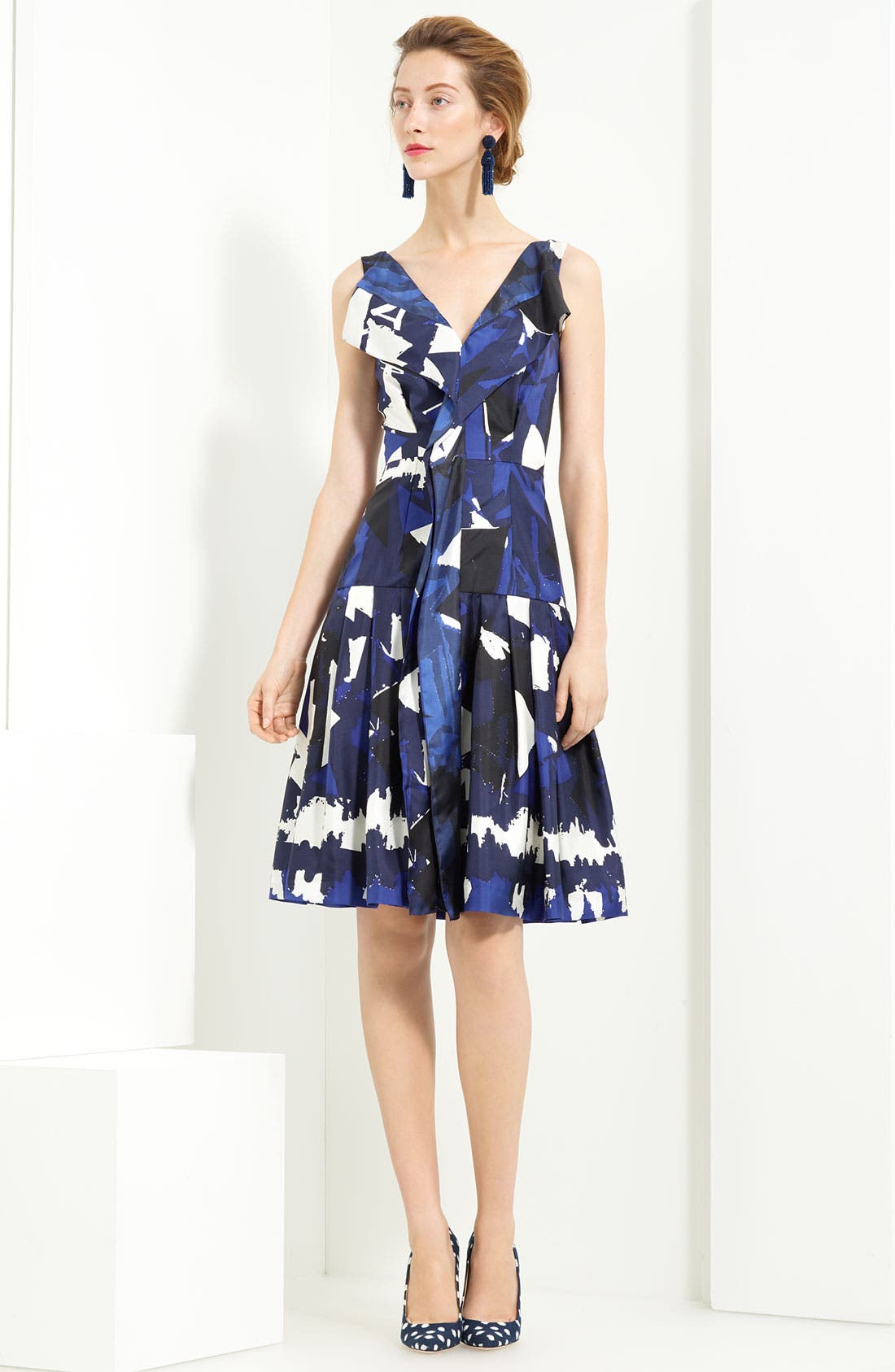 oscar de la renta floral print dress