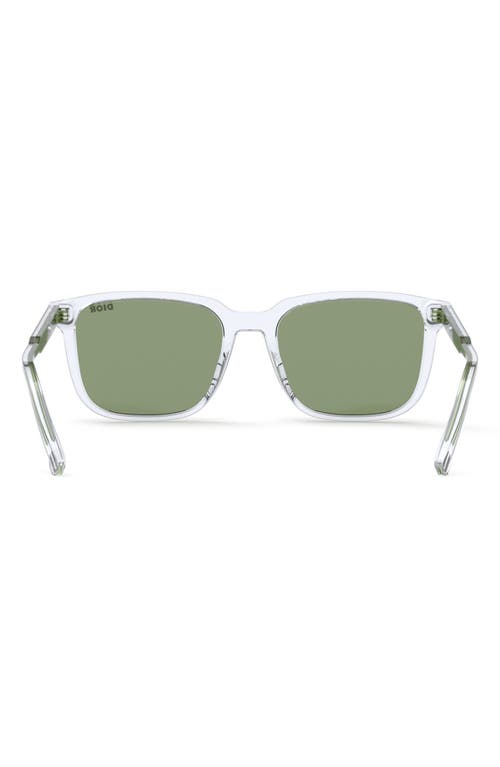 Shop Dior In S1i 53mm Square Sunglasses In Crystal/green