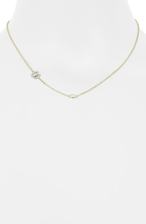 Meshmerise Bezel Diamond Initial Chain Necklace In Yellow-s