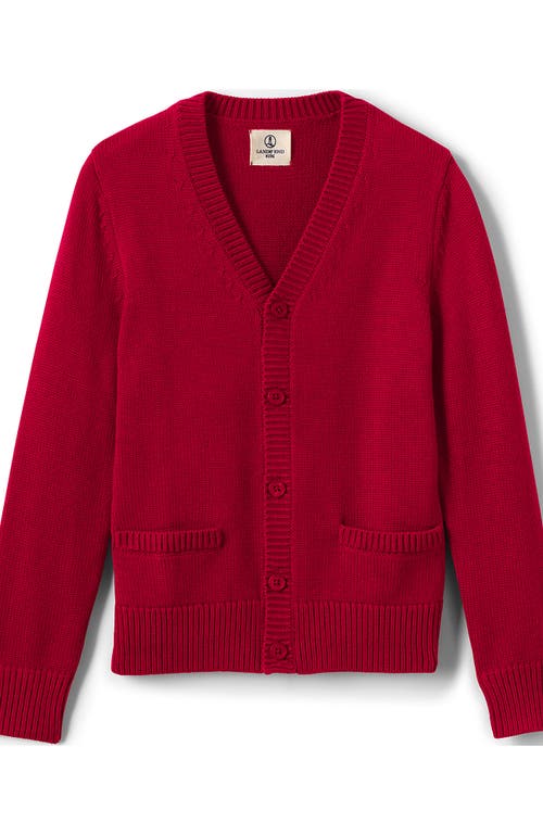 LANDS' END LANDS' END SCHOOL UNIFORM BOYS COTTON MODAL BUTTON FRONT CARDIGAN SWEATER