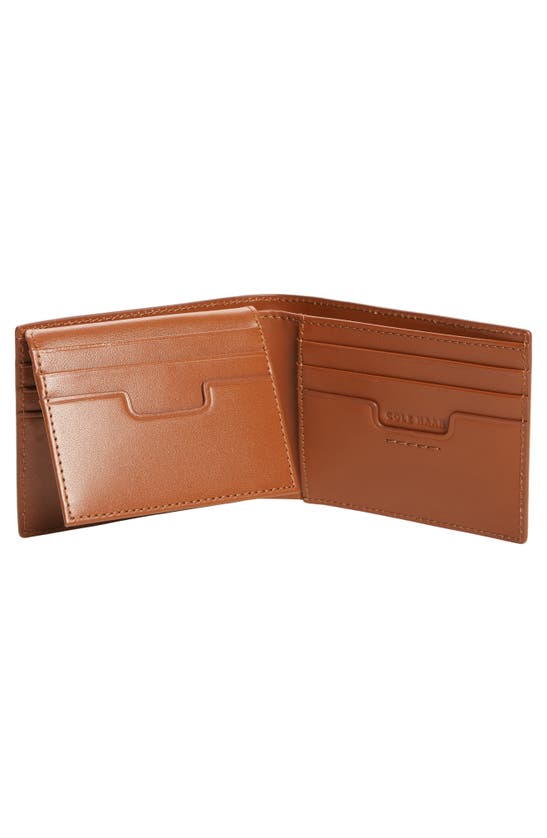 Shop Cole Haan Brogue Leather Passcase In Tan