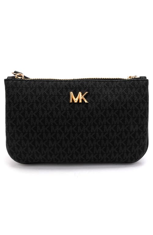 Shop Michael Michael Kors Reversible Leather Belt Bag In Black/gold