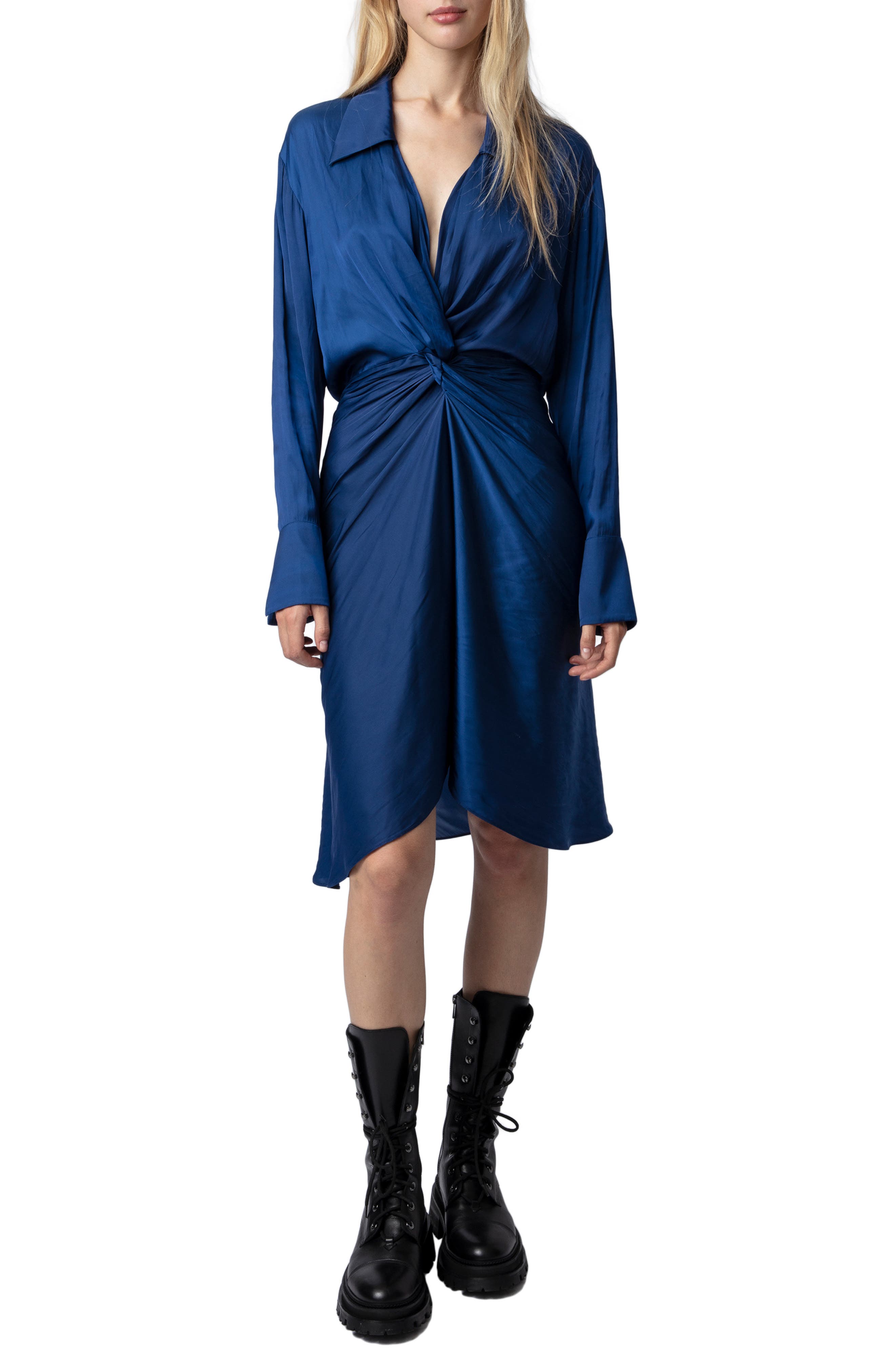 rozo satin dress Rozo Satin Dress dress navy women