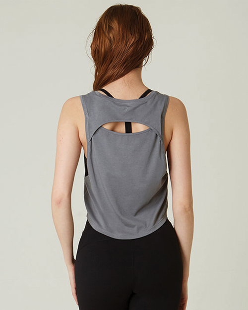 Rebody Active Eye Spy Crop Tank In Stone Olive