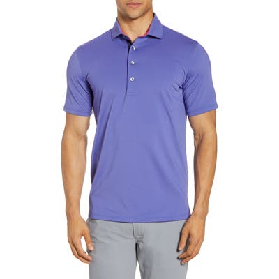Greyson Saranac Stripe Polo Purple