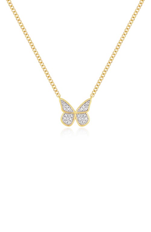 EF Collection Flutter Diamond Butterfly Pendant Necklace in 14K Yellow Gold at Nordstrom