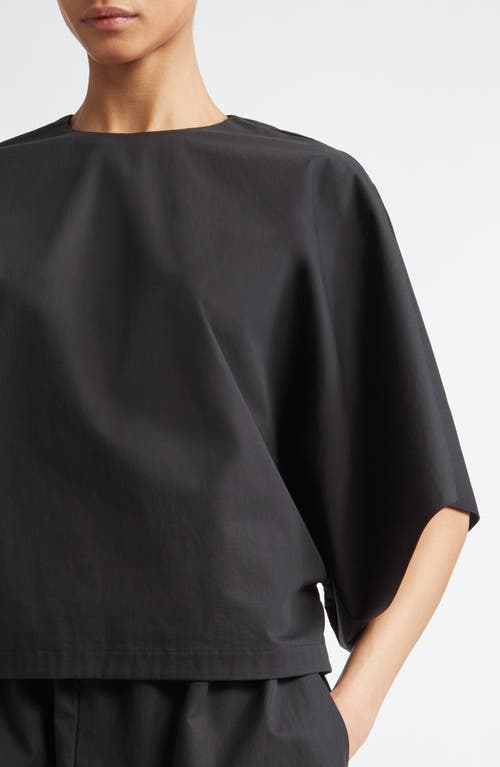 Shop Fforme Tenley Draped Cotton Poplin Top In Black