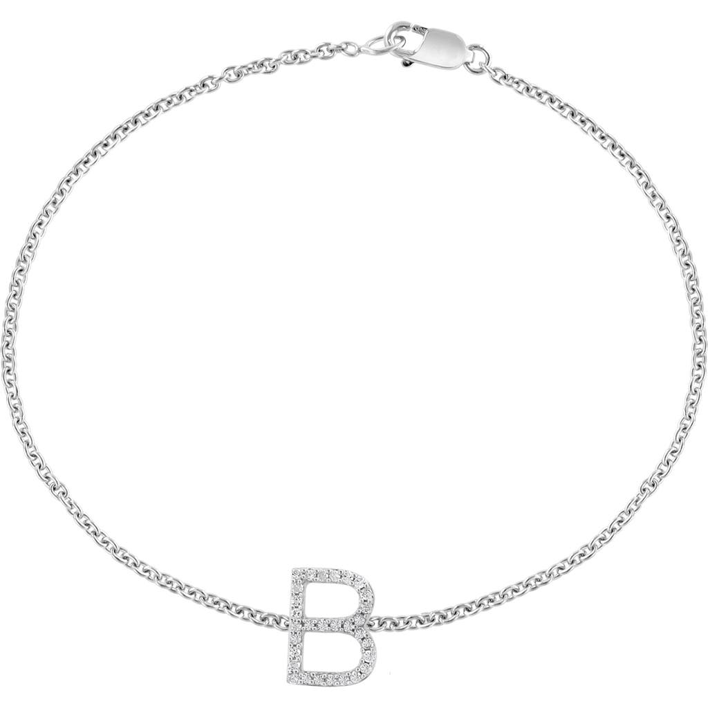Effy Sterling Silver Diamond Initial Bracelet In Silver/b