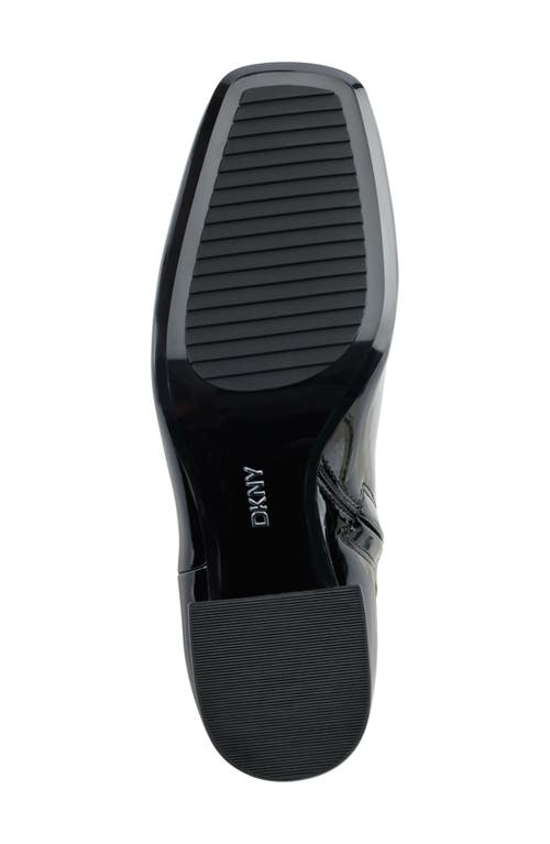 Dkny Cavale Patent Finish Block Heel Boot In Black