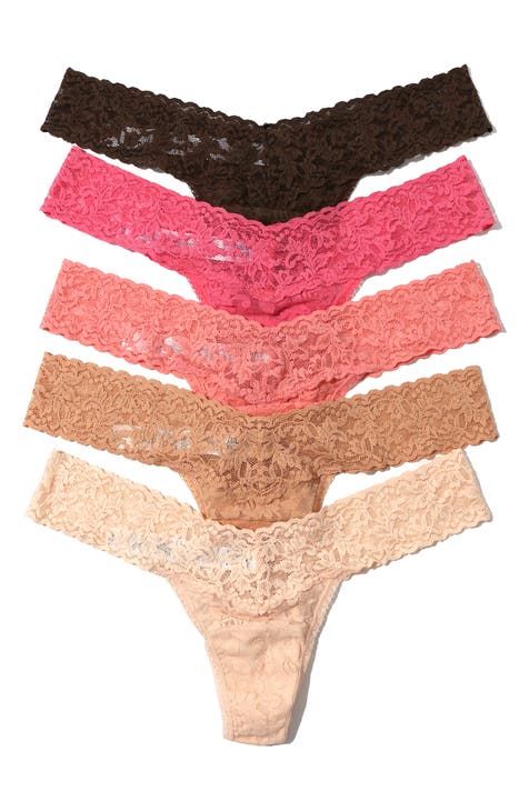 Assorted 5-Pack Lace Low Rise Thongs