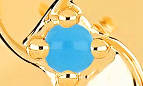 Ef Collection Turquoise Petal Pendant Necklace In Yellow Gold/turquoise