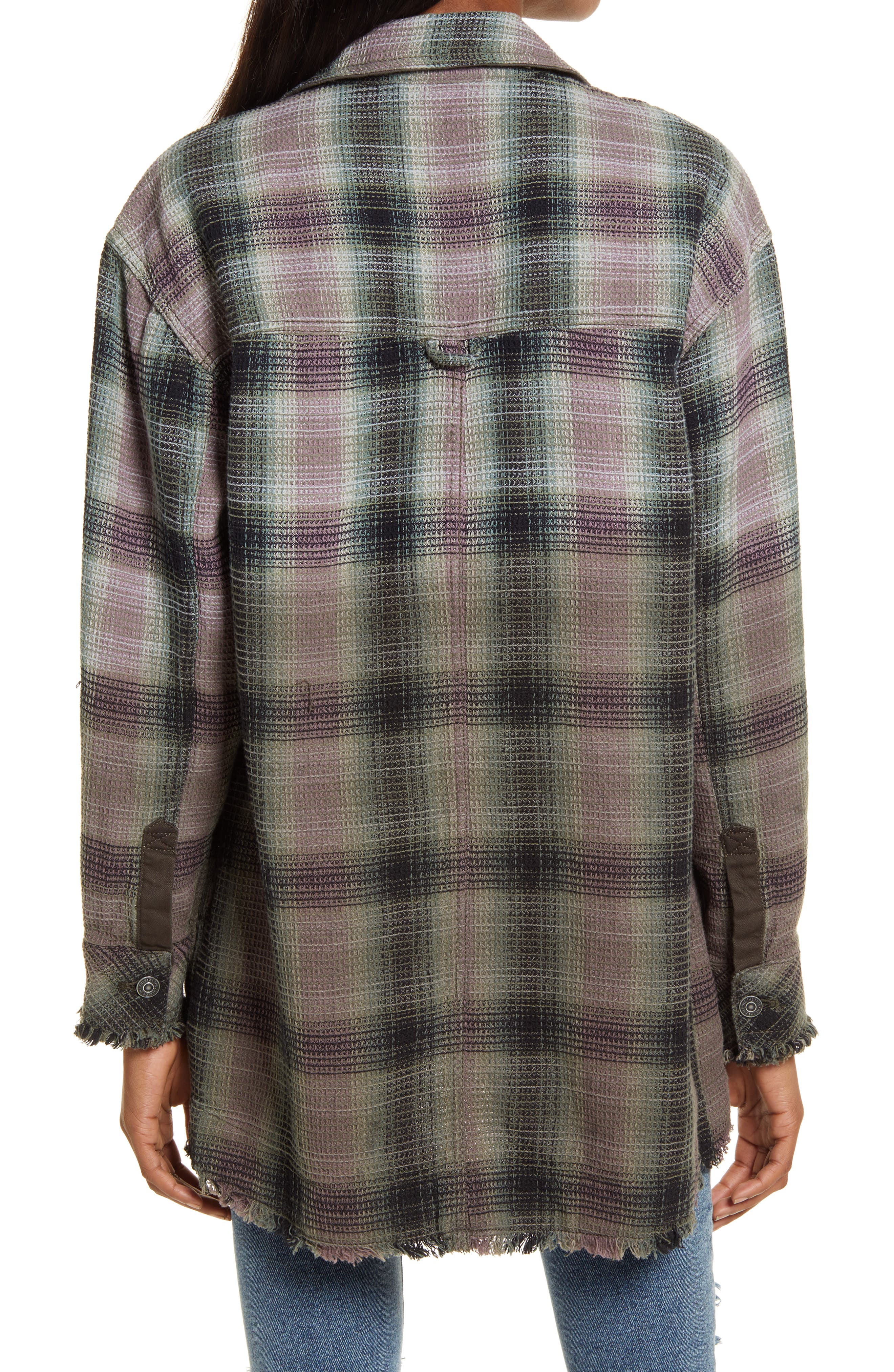 Free People Anneli Plaid Shirt Jacket 