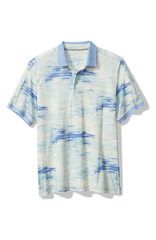 Shop Tommy Bahama Palm Desert Skyway Islandzone® Mesh Stripe Polo In Blue Isles