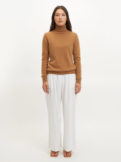 Shop Gobi Cashmere Classic Turtle Neck In Almond