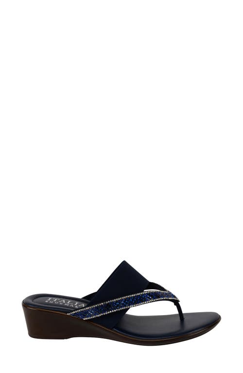Shop Italian Shoemakers Deleiza Wedge Flip Flop In Navy