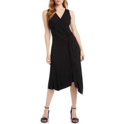 Karen Kane Asymmetrical Hem Sleeveless Dress, Black
