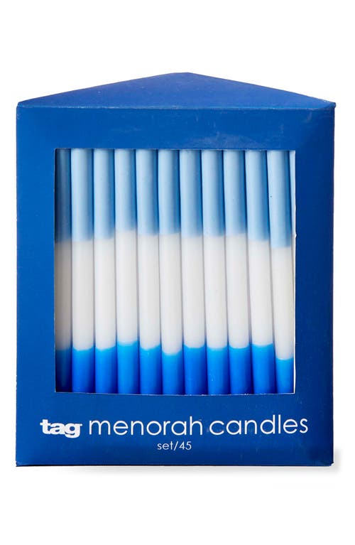 tag Set of 45 Menorah Taper Candles in Blue 