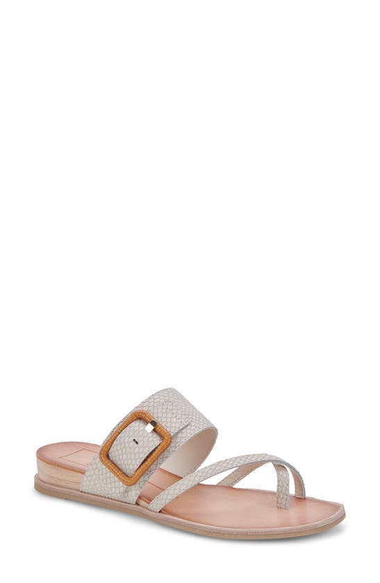 Shop Dolce Vita Perris Slide Sandal In Ivory Embossed Leather