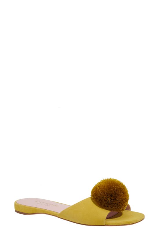 Kate Spade Amour Pom Slide Sandal In Bartlett Pear