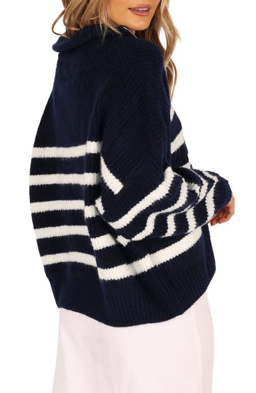 Petal And Pup Petal & Pup Miranda Stripe Quarter Zip Sweater In Multi