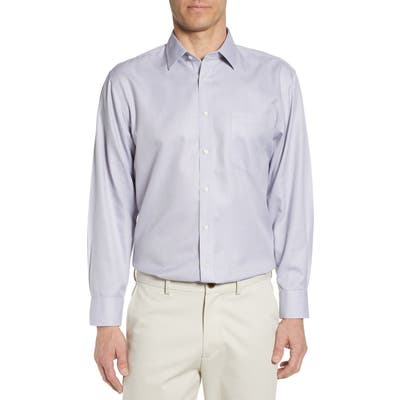 Nordstrom Mens Shop Smartcare(TM) Traditional Fit Herringbone Dress Shirt - Grey