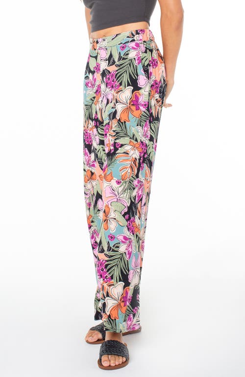 Shop Roxy Midnight Avenue Floral Wide Leg Pants In P Tropical