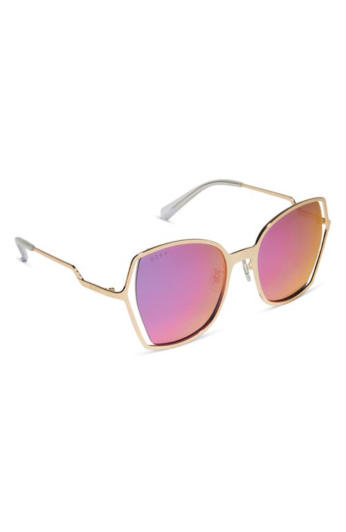 DIFF DIFF DONNA III 53MM MIRRORED SQUARE SUNGLASSES 