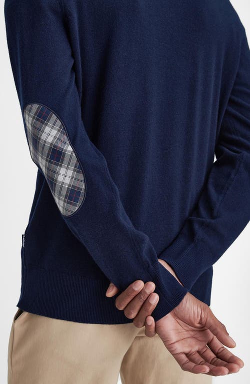 Shop Barbour Marlow Merino Wool & Cashmere Half Zip Sweater In Navy