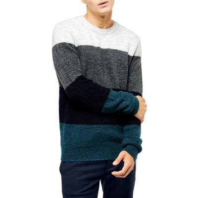Harlow Classic Fit Colorblock Crewneck Sweater, Blue
