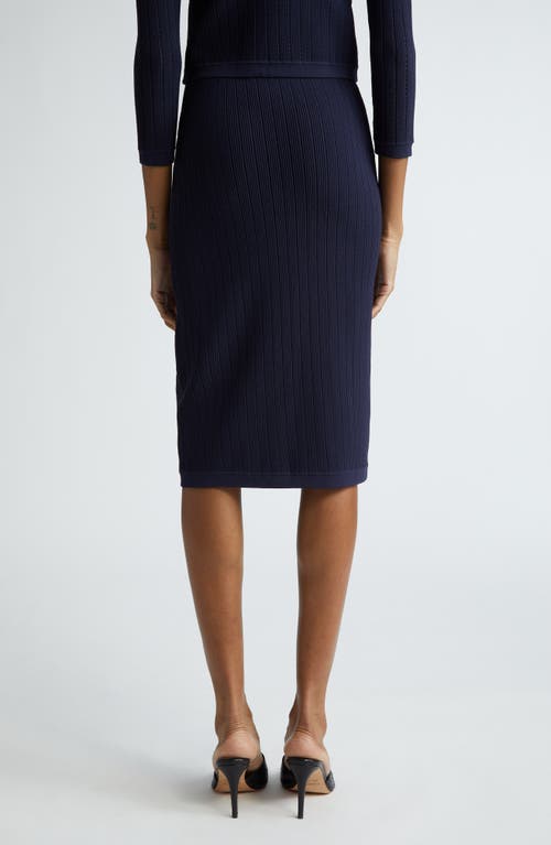 Shop L Agence L'agence Melania Pointelle Button Front Sweater Skirt In Midnight/gold